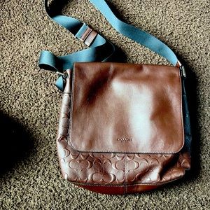Coach Brown leather messenger bag